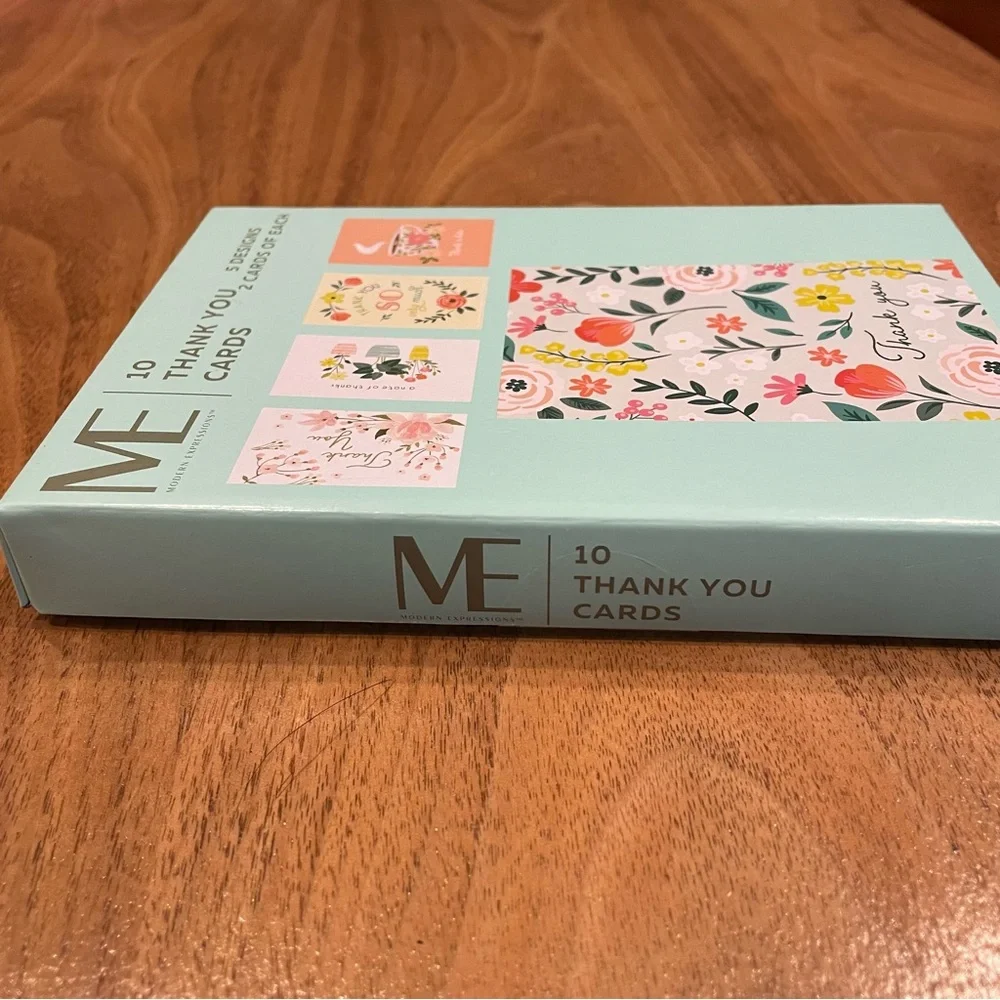 NIB modern expressions box of 10 thank you cards